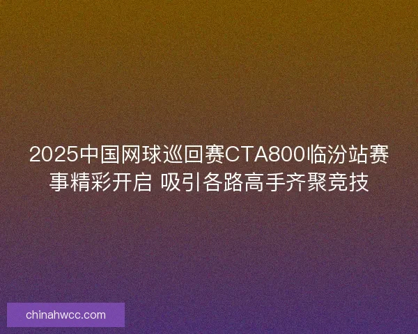 2025中国网球巡回赛CTA800临汾站赛事精彩开启 吸引各路高手齐聚竞技 2025中国网球巡回赛CTA800临汾站赛事精彩开启 吸引各路高手齐聚竞技