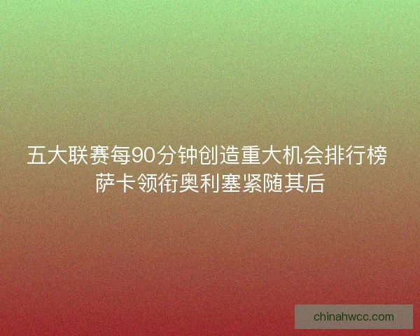 五大联赛每90分钟创造重大机会排行榜 萨卡领衔奥利塞紧随其后 五大联赛每90分钟创造重大机会排行榜 萨卡领衔奥利塞紧随其后