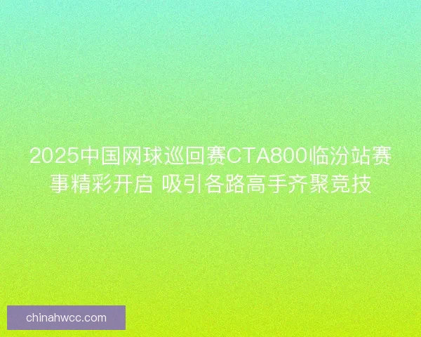 2025中国网球巡回赛CTA800临汾站赛事精彩开启 吸引各路高手齐聚竞技